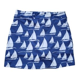 NWT AnaClare Logan Skort Destiny Blue & White Sailboat Nautical Sailor Golf XL